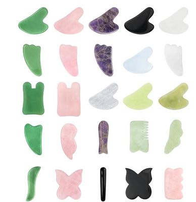 Chinese Medicine Apparatus Jade Gua Sha Stone Green Facial Massage Tool for Stress Relief and Skin Hydration Natural Therapy